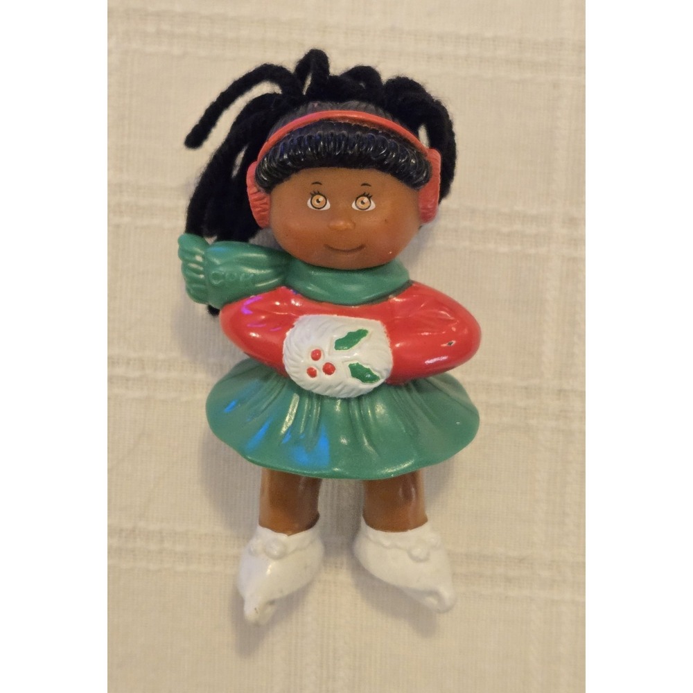 Vintage Cabbage Patch Doll Mini Figure Christmas Ice Skater 3.5" Tall 1992